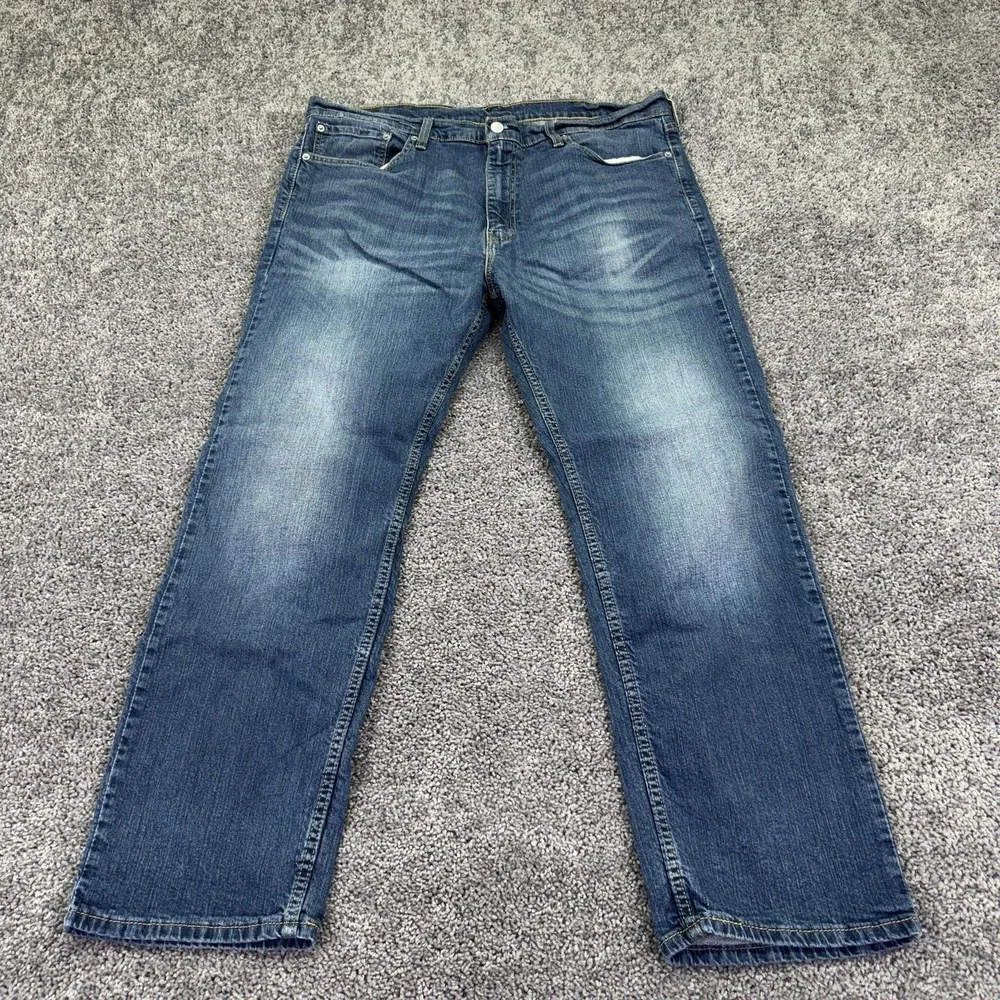 Levis 505 Jeans Mens 40x30 Blue Regular Straight Denim Medium Wash Workwear